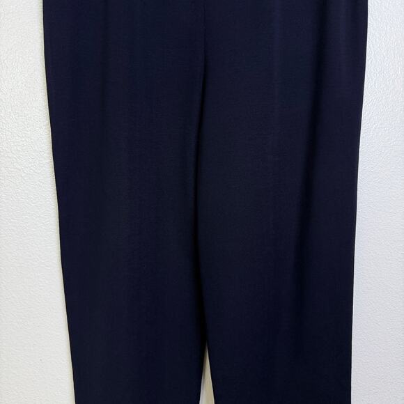 Exclusively Misook Pants Womens XL Navy Blue Pull On Knit Acrylic Career 25" - Picture 4 of 11